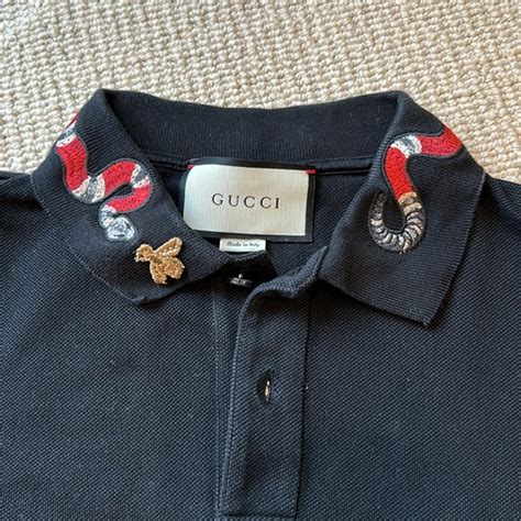 gucci grey shirt with badge|Gucci collar shirt.